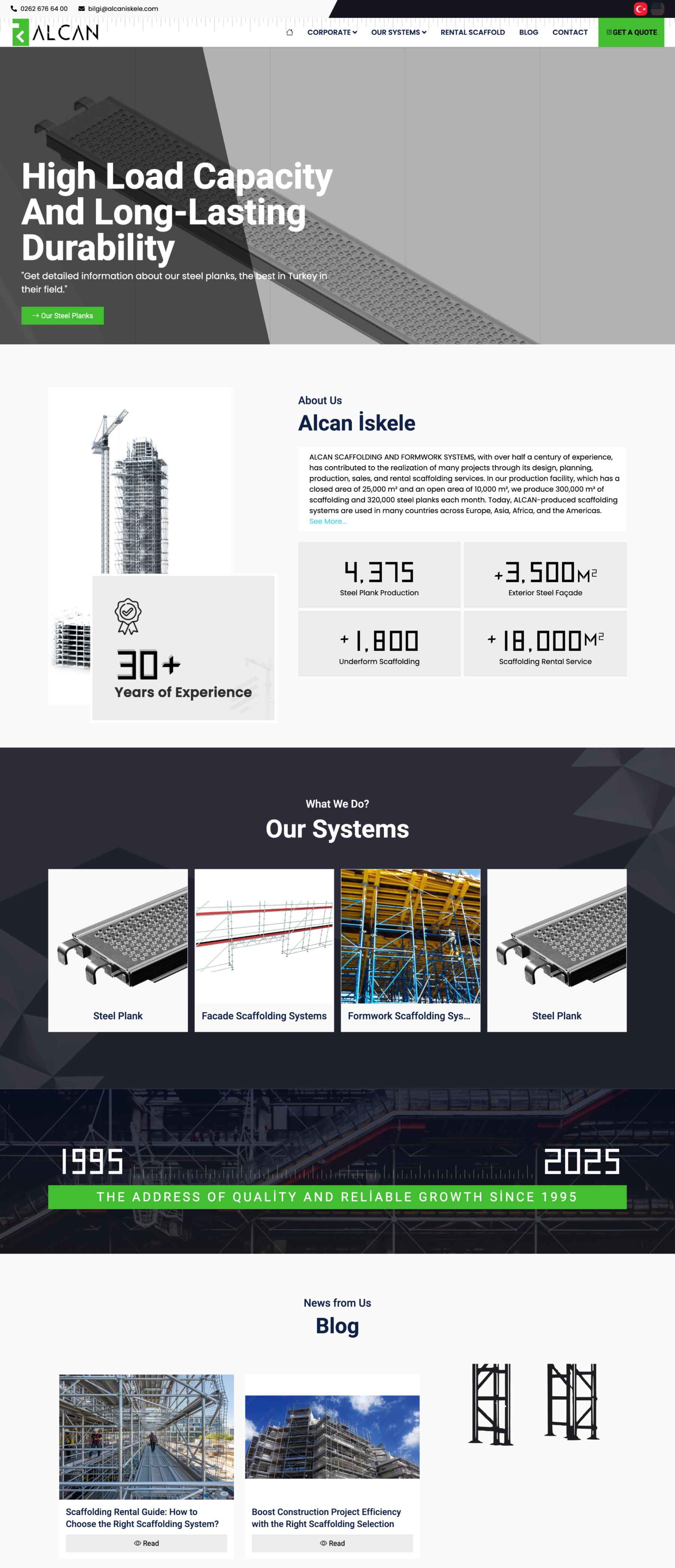 Alcan İskele - Kurumsal Site & CRM
