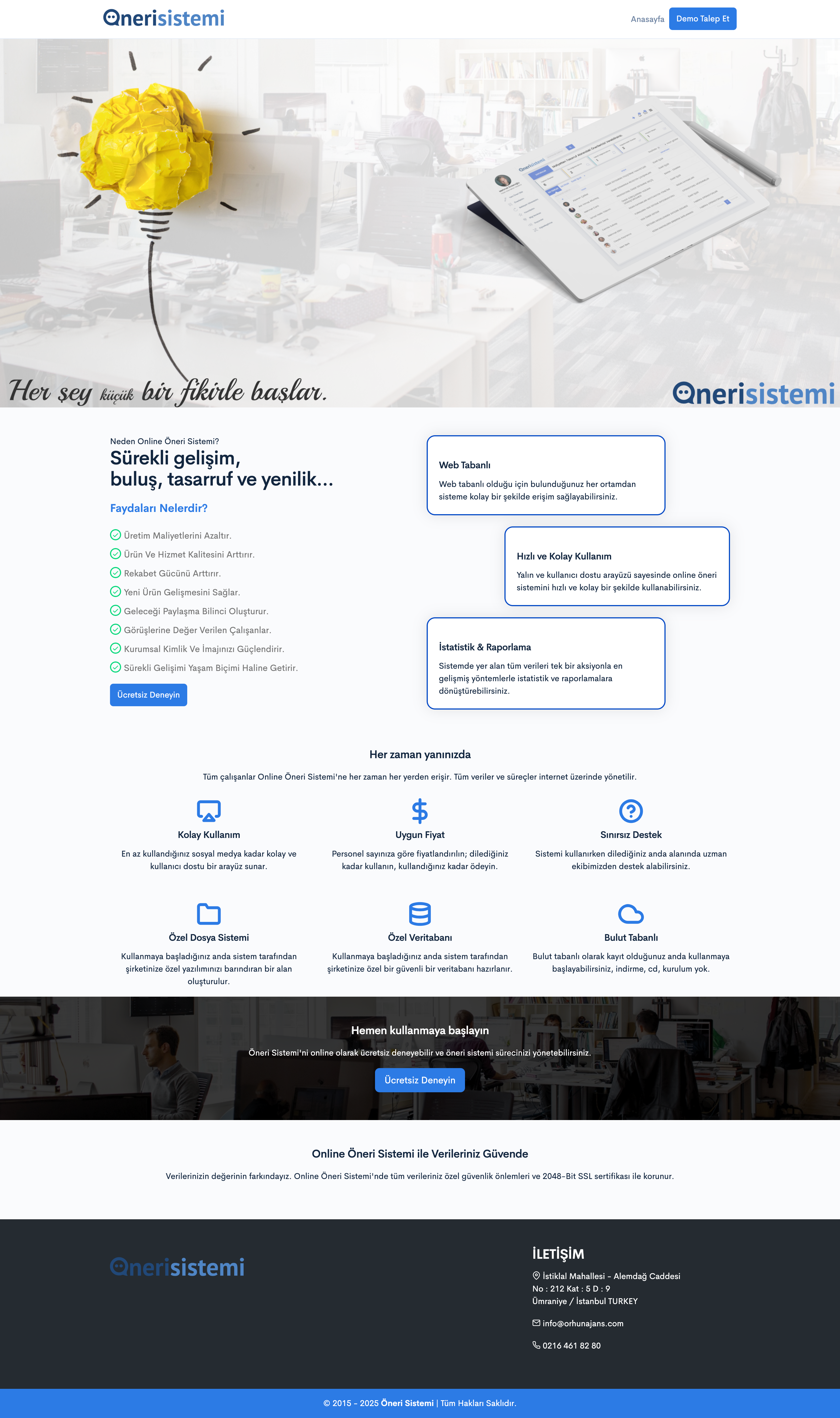 OneriSistemi.com - Kaizen ve Personel Öneri Yönetimi