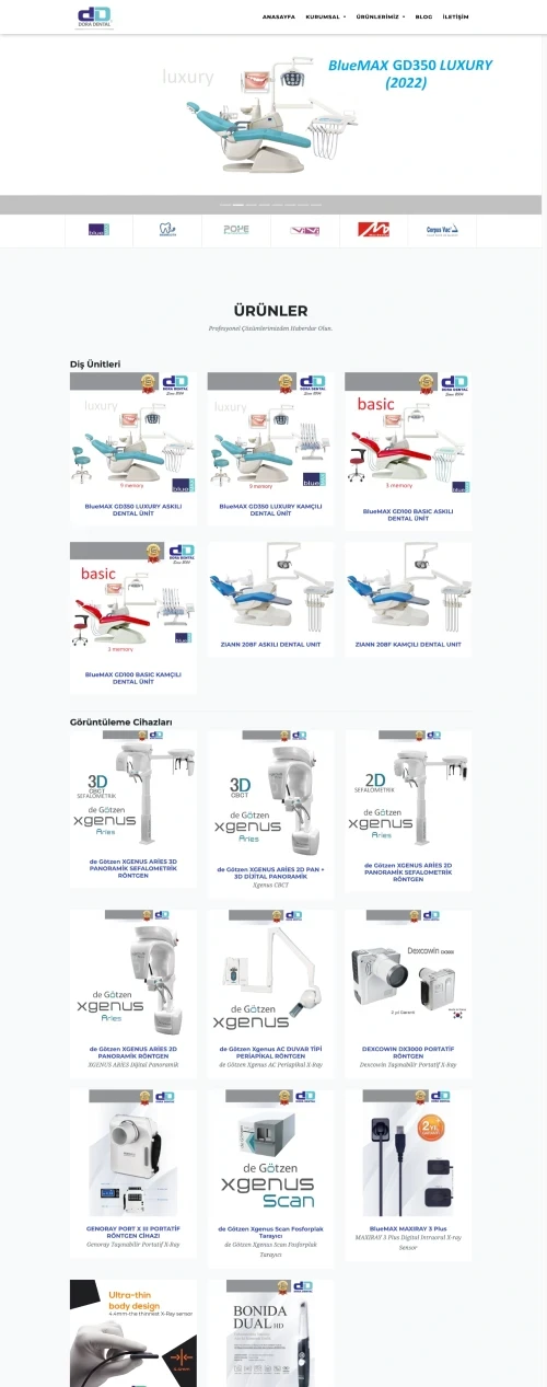 Dora Dental Ürün Kataloğu - Diş Hekimliği Ekipmanları Web Sitesi
