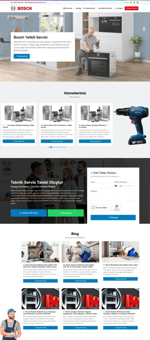 Bosch Adana Service Digital Transformation: Corporate Web Design, CRM, and Technical Service Software