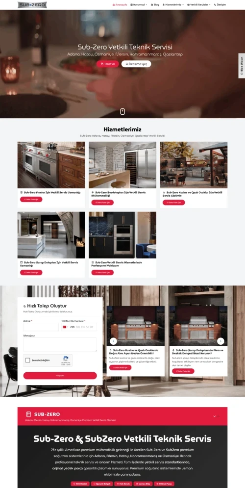 Sub-Zero Adana Authorized Service - Luxury Segment Digital Experience & Smart CRM Architecture