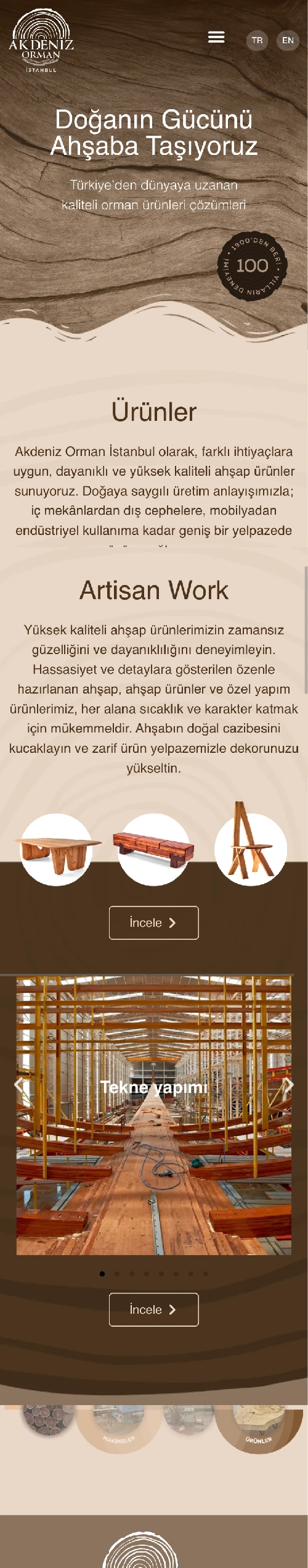 Akdeniz Orman Kurumsal Web Sitesi - Orman Ürünleri Tanıtım Sitesi - Mobil Görünüm