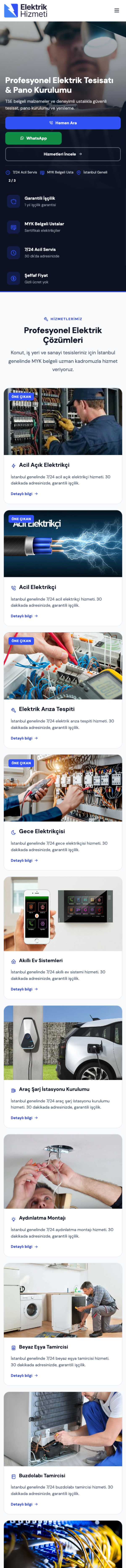 ElektrikHizmeti.com - Konum Tabanlı Akıllı CRM ve Entegre Saha Operasyon Yönetimi - Mobil Görünüm